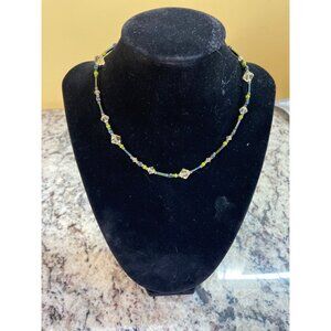 Emily Ray Handcrafted Swarovski Crystal Necklace Black Green Beads Boho Chic